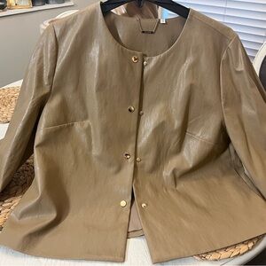CHICO’s faux leather jacket. NWOT. Never worn. Size 2. Full arms.